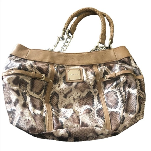 Miche Bianca Faux Leather Snake Print Demi Bag Braided Straps Base Bag & Shell - Picture 1 of 9